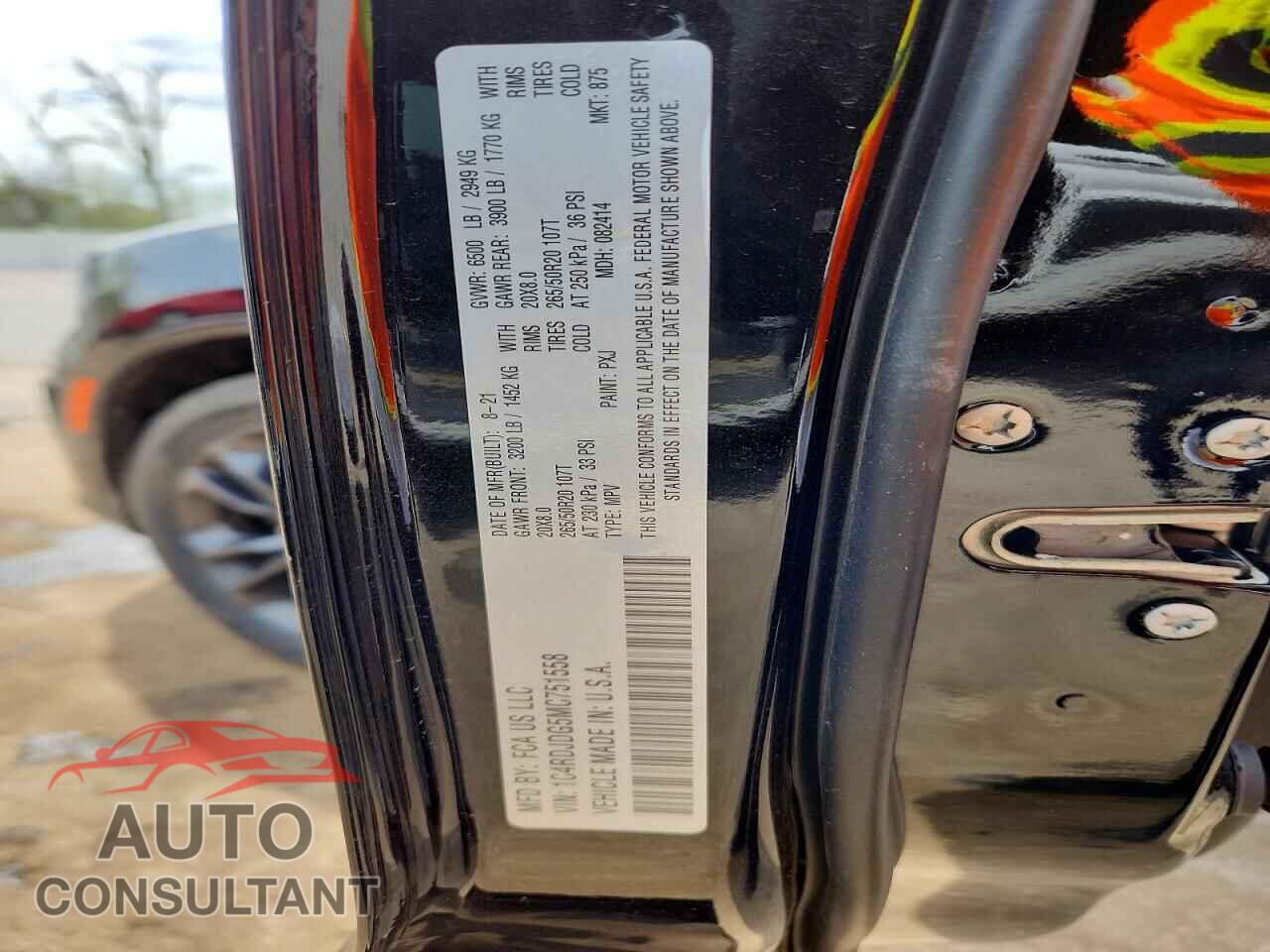 DODGE DURANGO 2021 - 1C4RDJDG5MC751558
