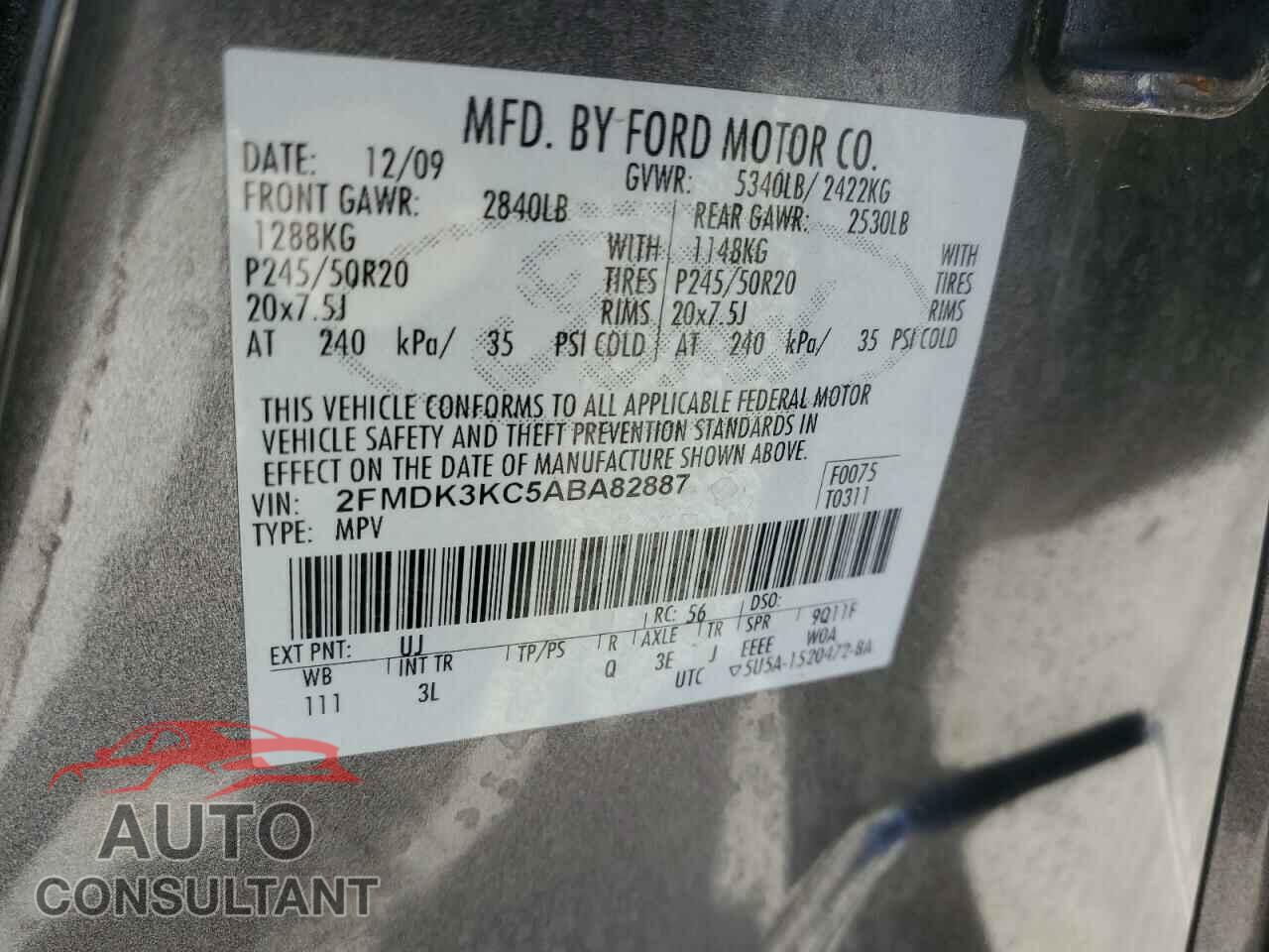 FORD EDGE 2010 - 2FMDK3KC5ABA82887