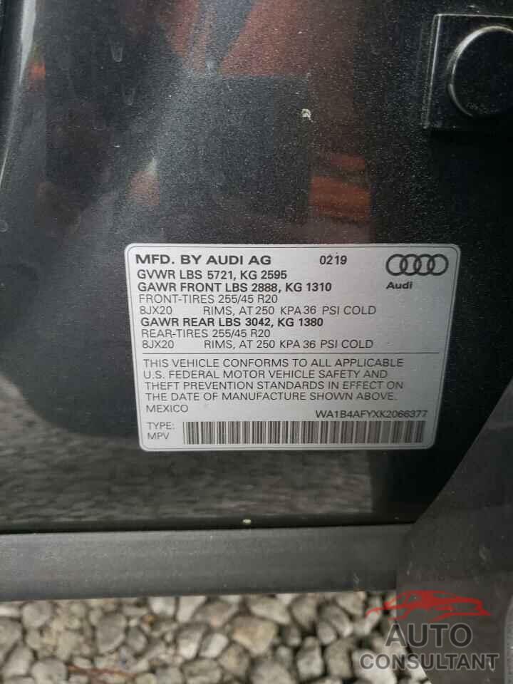 AUDI SQ5 2019 - WA1B4AFYXK2066377