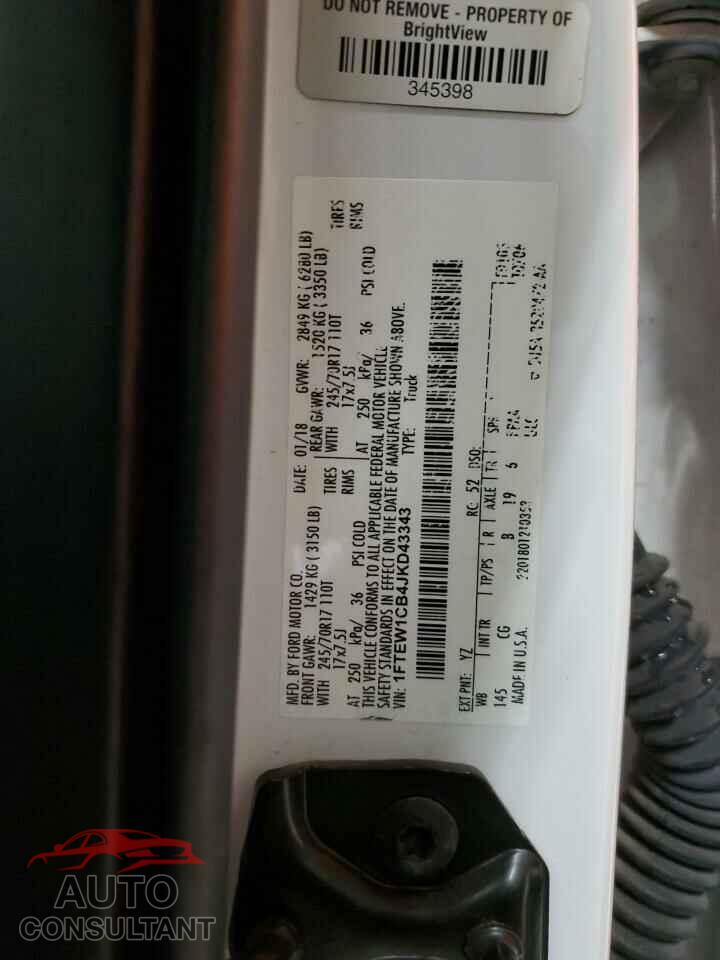 FORD F-150 2018 - 1FTEW1CB4JKD43343