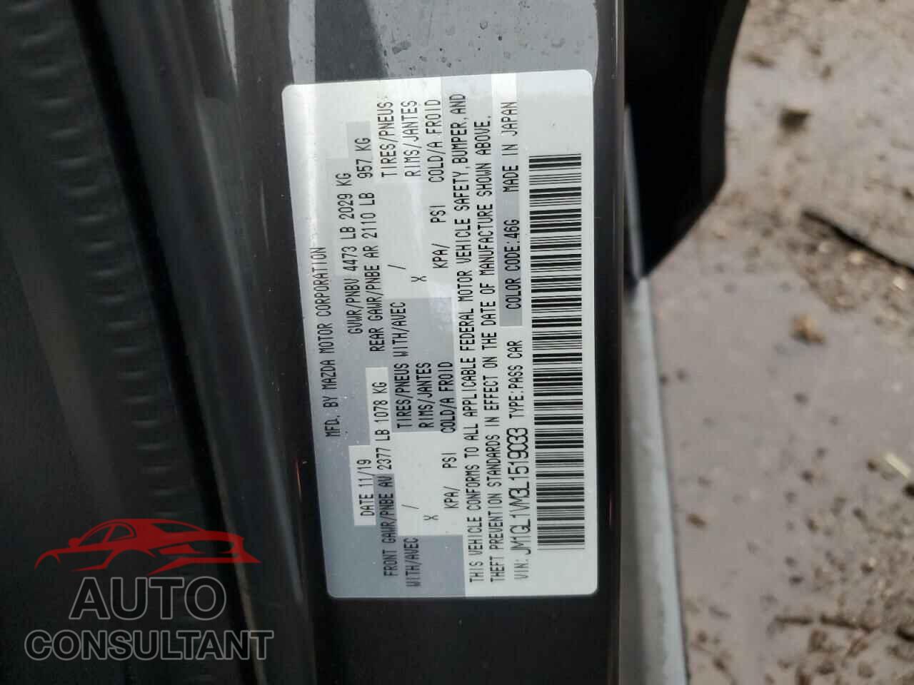 MAZDA 6 2020 - JM1GL1VM3L1519033