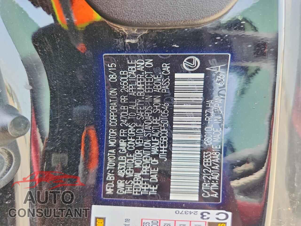 LEXUS RX350 2015 - JTHHE5BC0F5010546