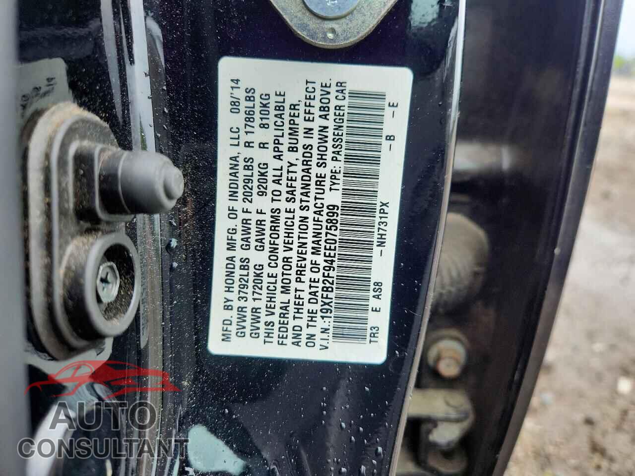 HONDA CIVIC 2014 - 19XFB2F94EE075899