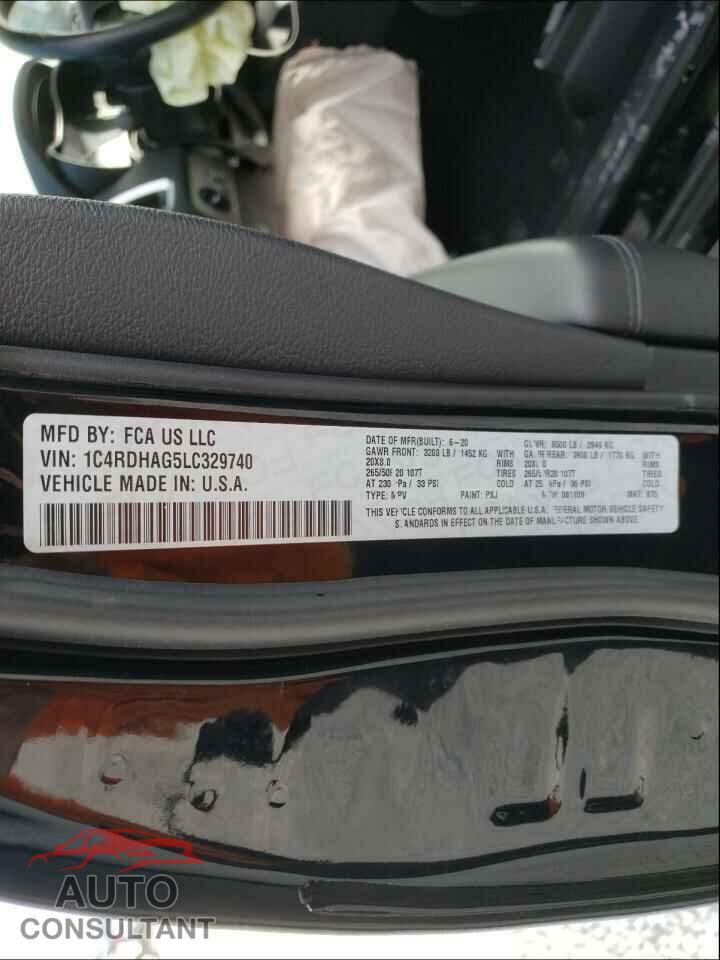DODGE DURANGO 2020 - 1C4RDHAG5LC329740