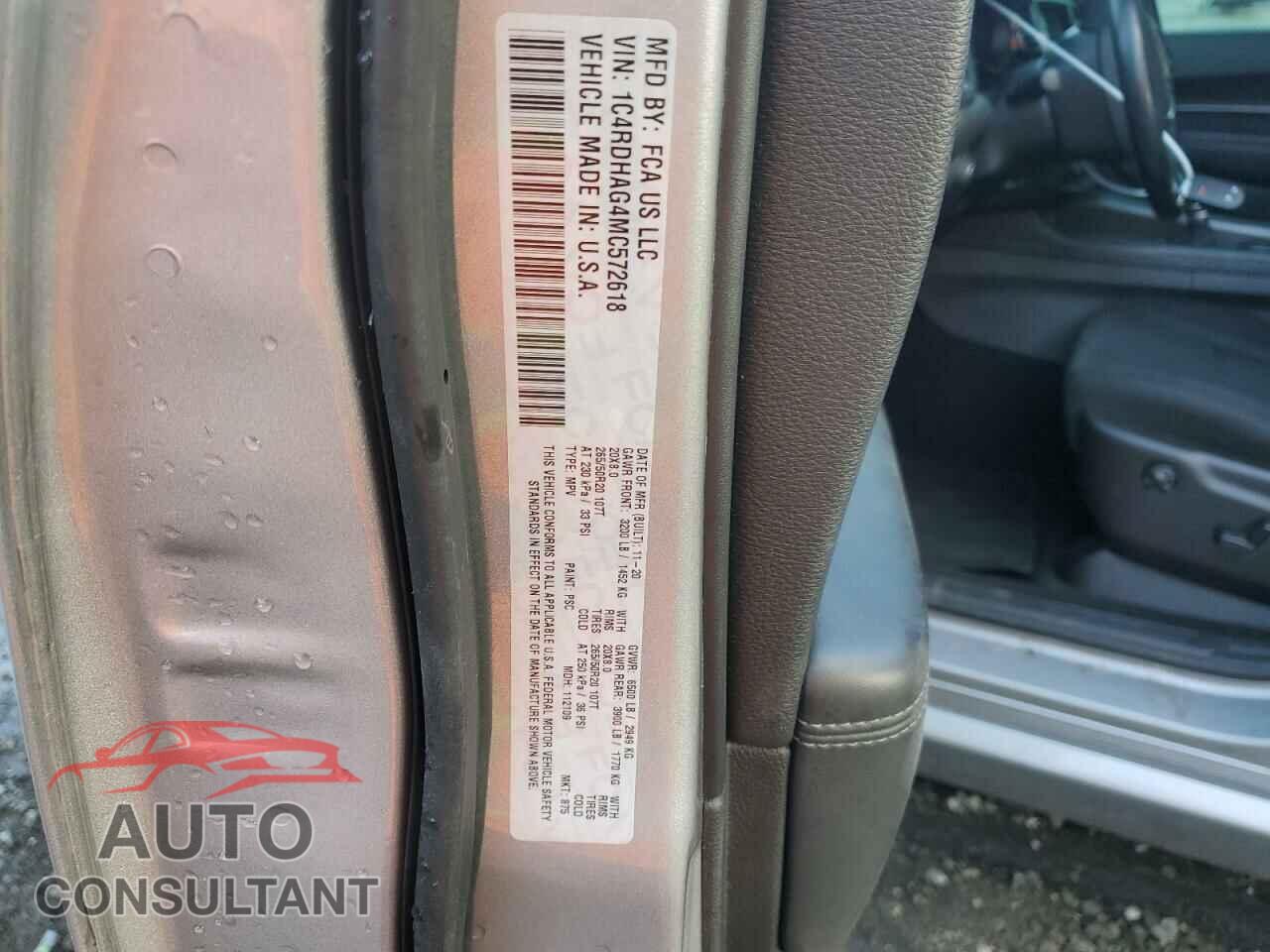 DODGE DURANGO 2021 - 1C4RDHAG4MC572618