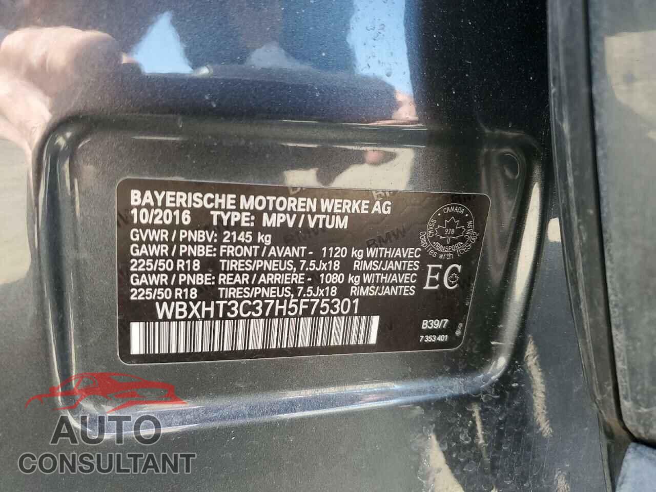 BMW X1 2017 - WBXHT3C37H5F75301