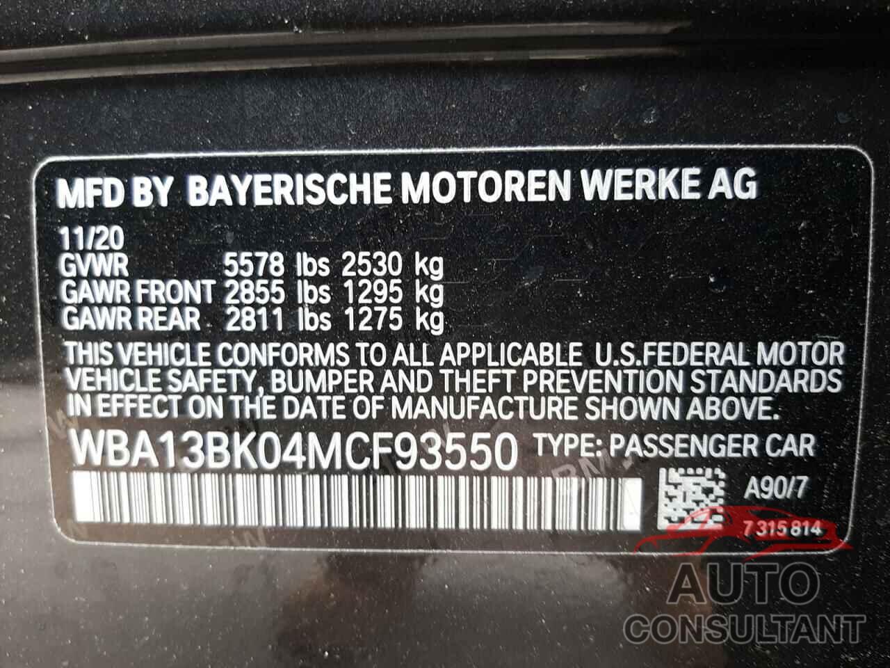 BMW M5 2021 - WBA13BK04MCF93550
