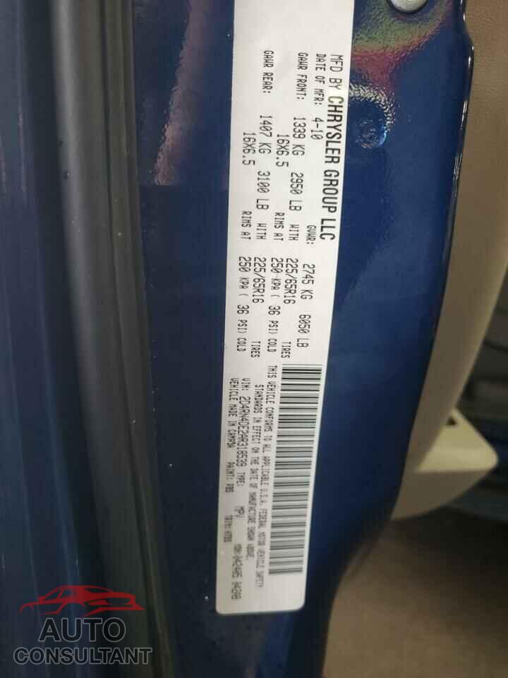 DODGE CARAVAN 2010 - 2D4RN4DE2AR318539