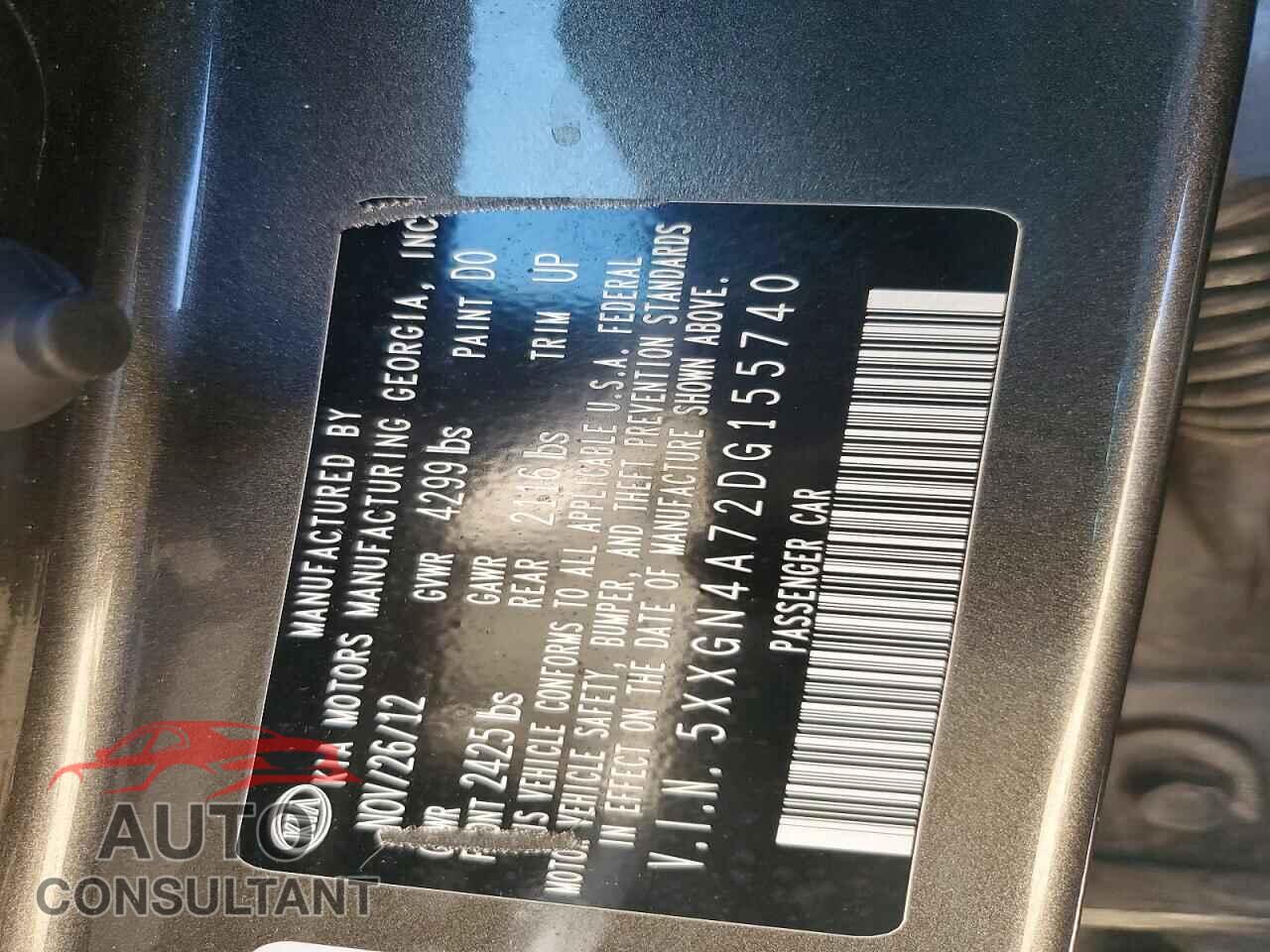 KIA OPTIMA 2013 - 5XXGN4A72DG155740