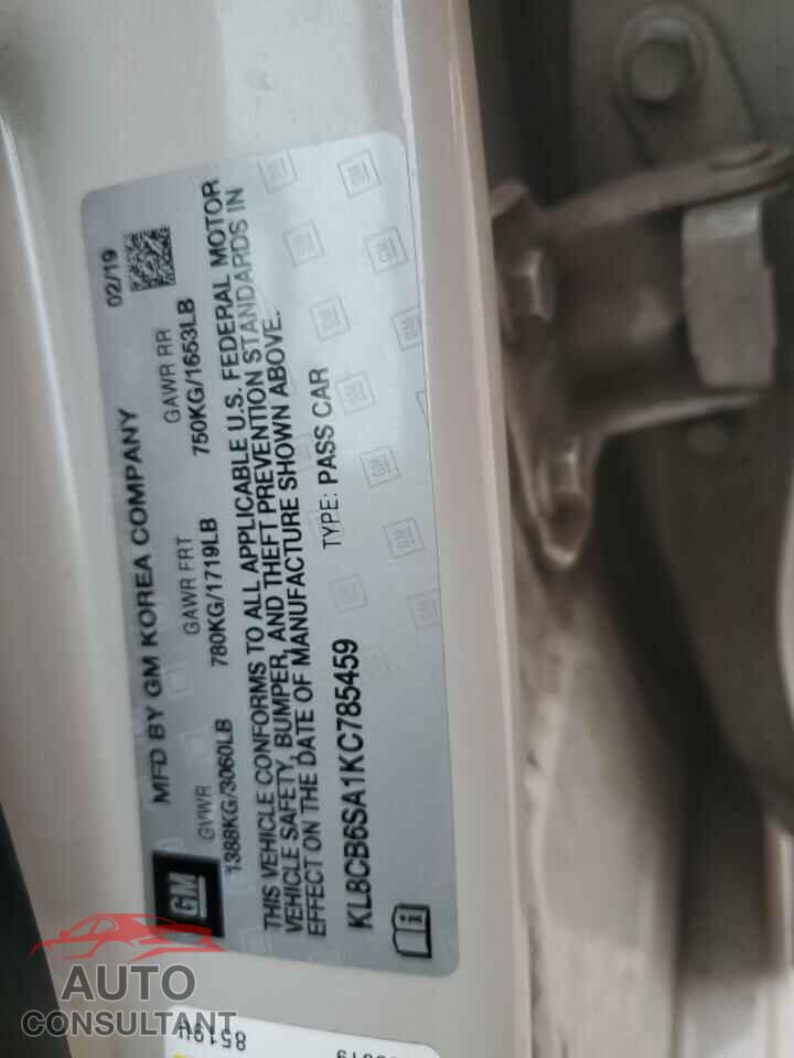 CHEVROLET SPARK 2019 - KL8CB6SA1KC785459
