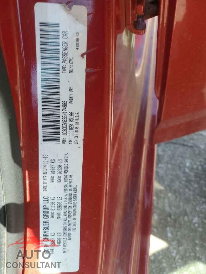 DODGE AVENGER 2014 - 1C3CDZAB3EN174889