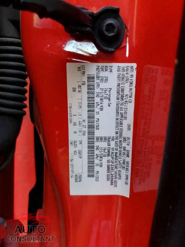 FORD FOCUS 2014 - 1FADP3F23EL255986