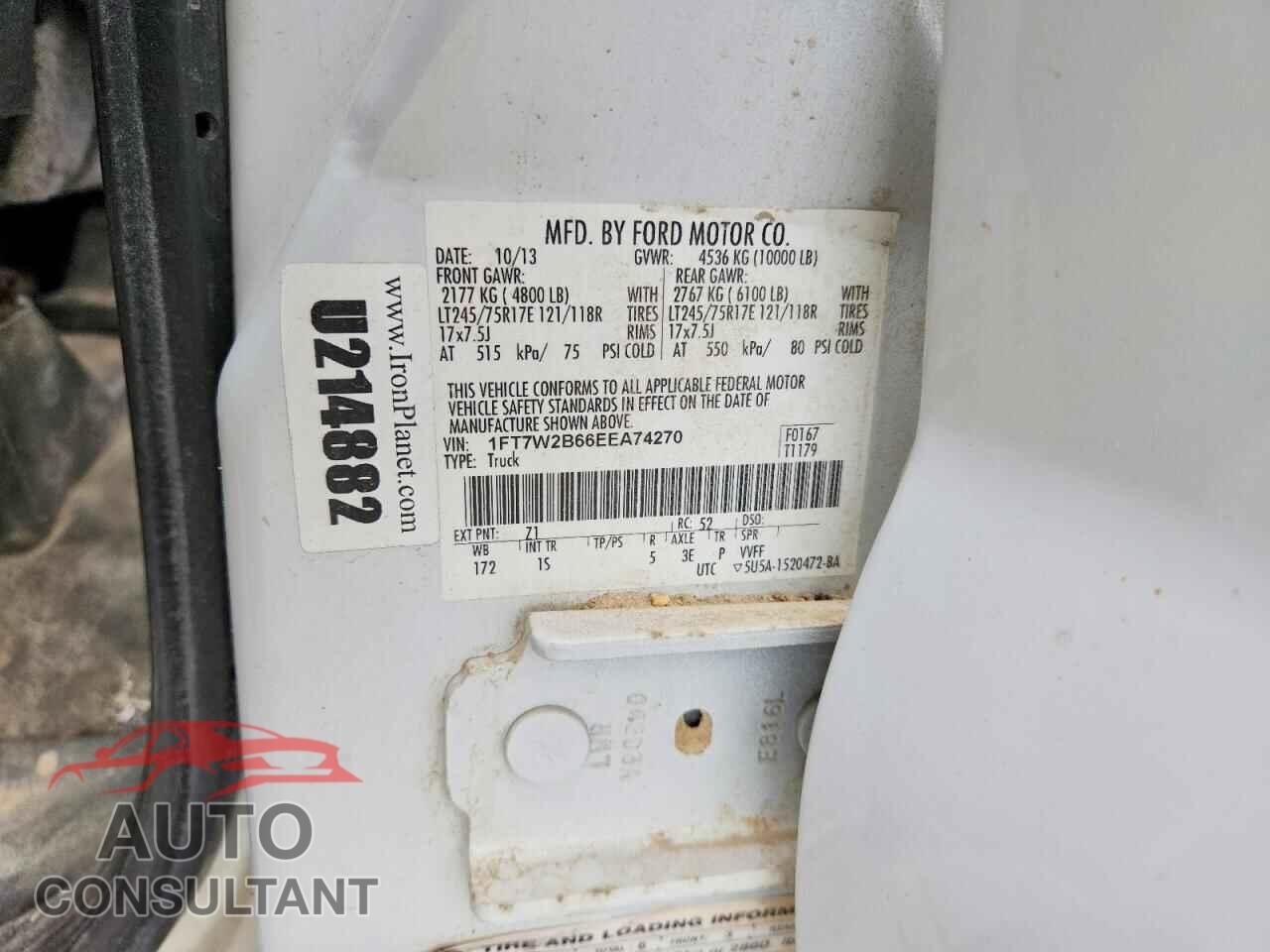 FORD F250 2014 - 1FT7W2B66EEA74270