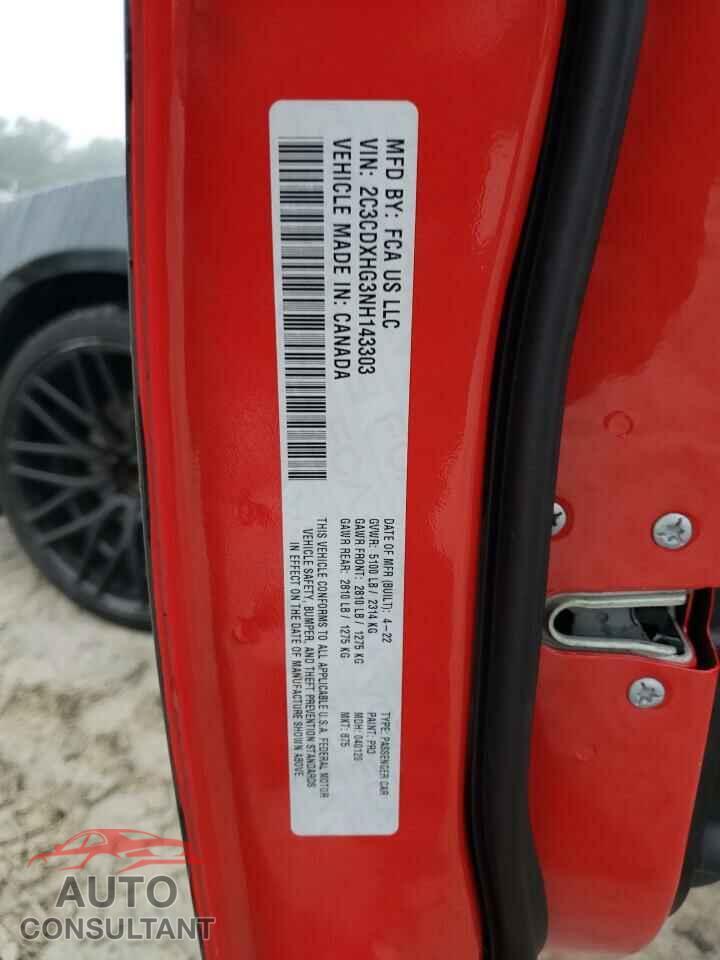 DODGE CHARGER 2022 - 2C3CDXHG3NH143303