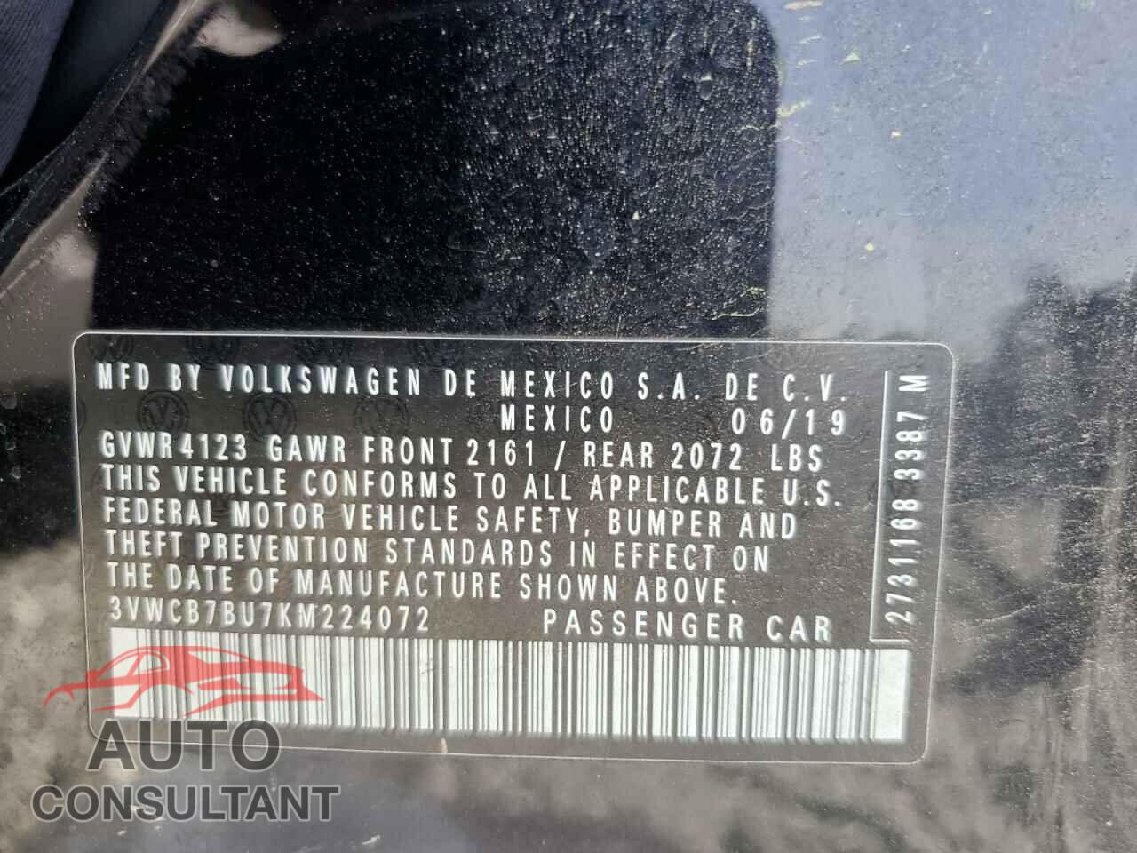 VOLKSWAGEN JETTA 2019 - 3VWCB7BU7KM224072
