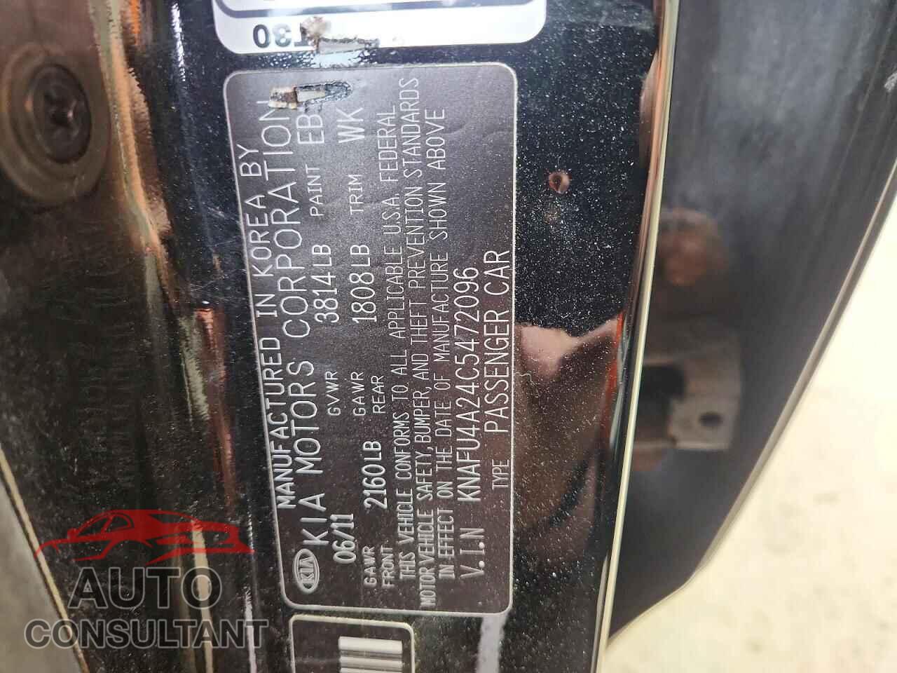 KIA FORTE 2012 - KNAFU4A24C5472096
