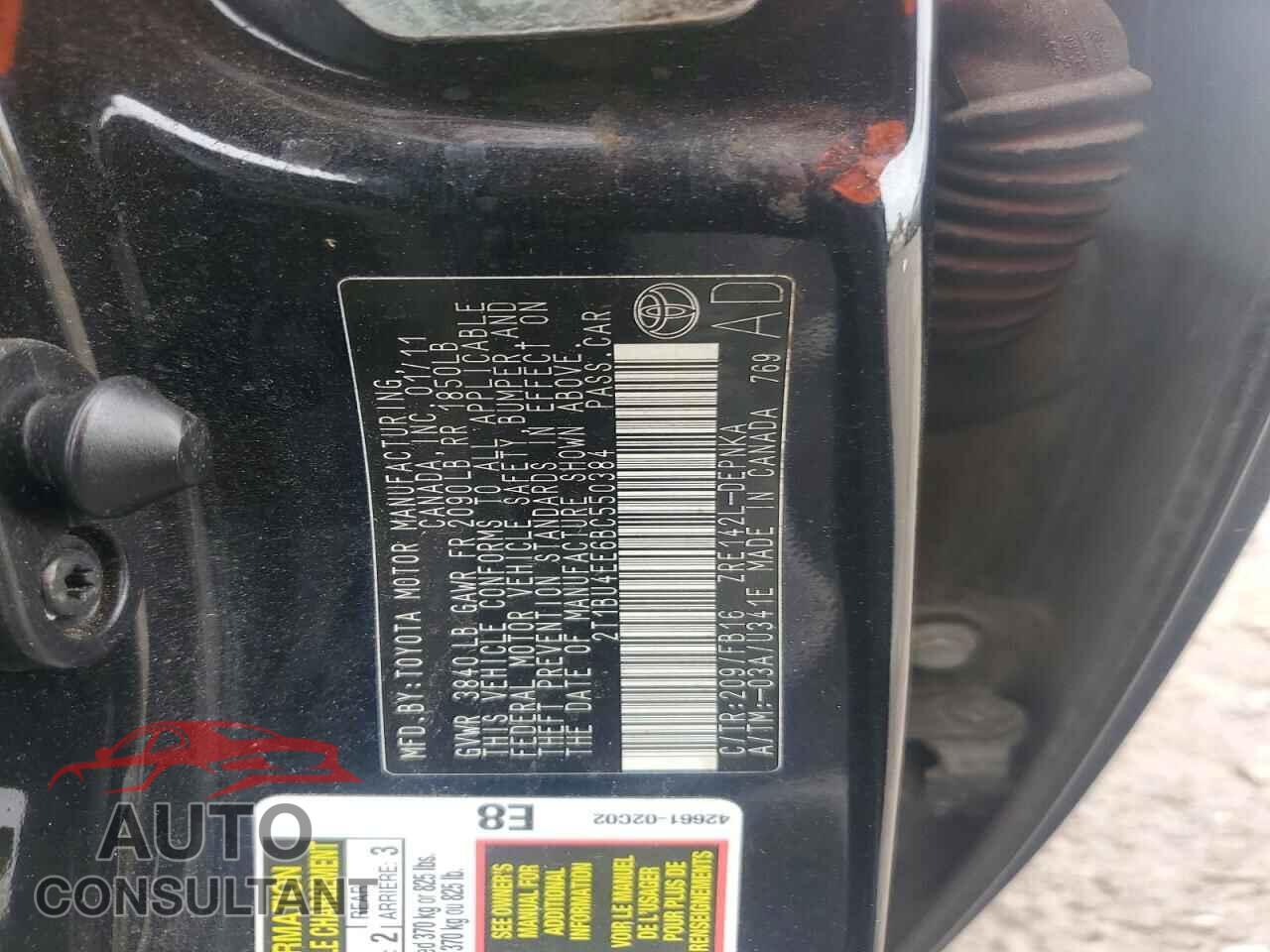 TOYOTA COROLLA 2011 - 2T1BU4EE6BC550384