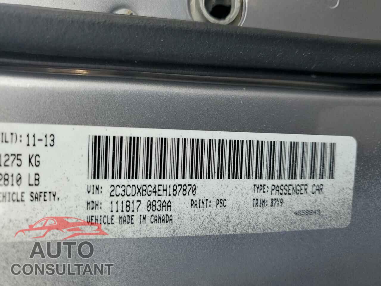 DODGE CHARGER 2014 - 2C3CDXBG4EH187870