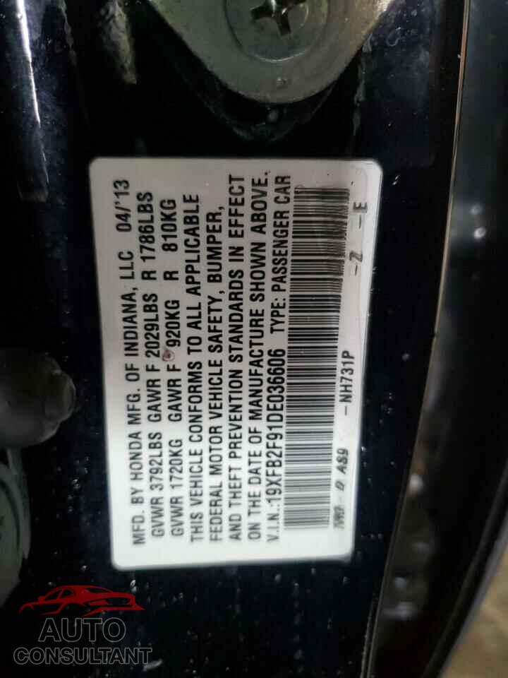 HONDA CIVIC 2013 - 19XFB2F91DE036606