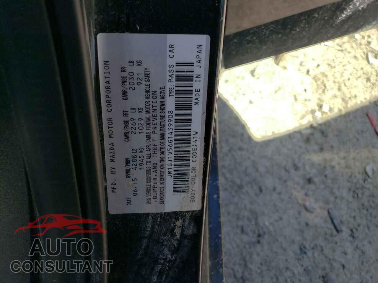 MAZDA 6 2016 - JM1GJ1V56G1439908