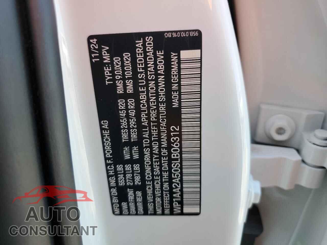 PORSCHE MACAN BASE 2025 - WP1AA2A50SLB06312