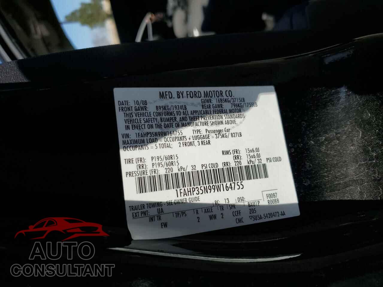 FORD FOCUS 2009 - 1FAHP35N99W164755