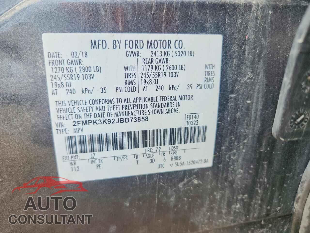 FORD EDGE 2018 - 2FMPK3K92JBB73858