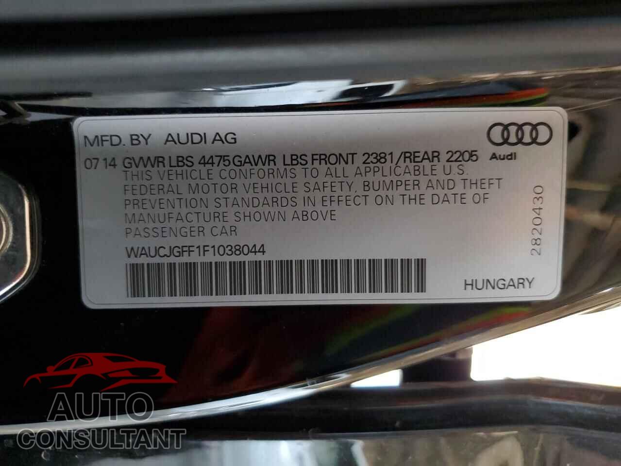 AUDI A3 2015 - WAUCJGFF1F1038044