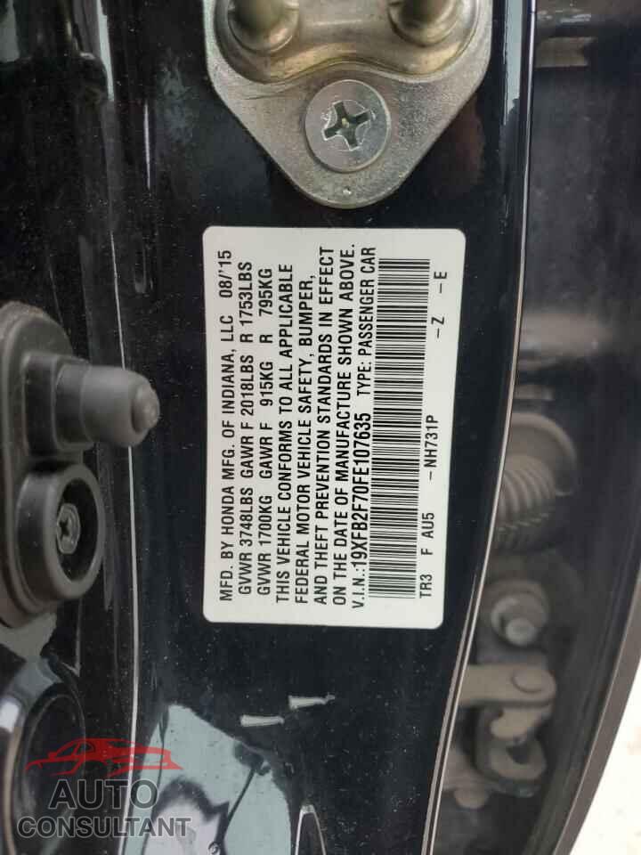 HONDA CIVIC 2015 - 19XFB2F70FE107635