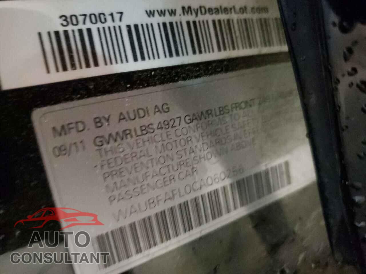 AUDI A4 2012 - WAUBFAFL0CA060256