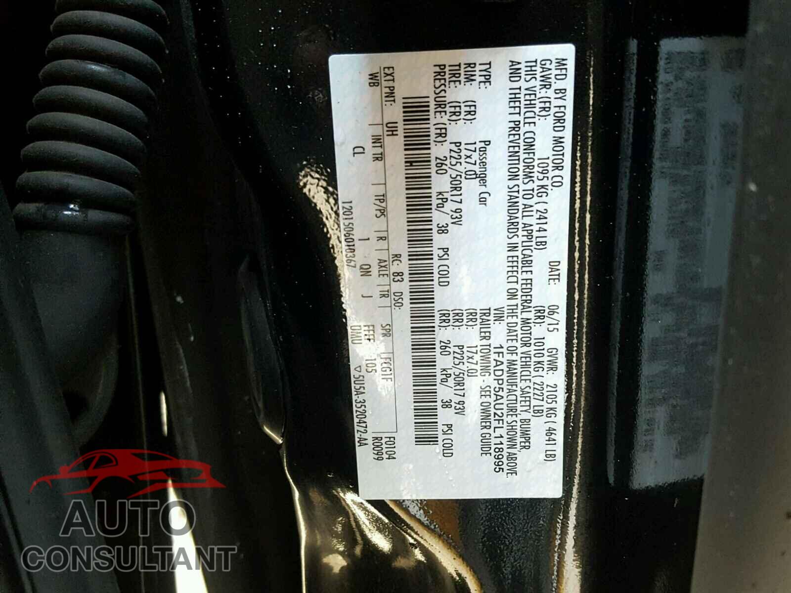 FORD CMAX 2015 - 1FADP5AU2FL118995