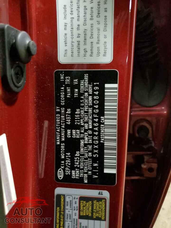 KIA OPTIMA 2015 - 5XXGR4A64FG408491
