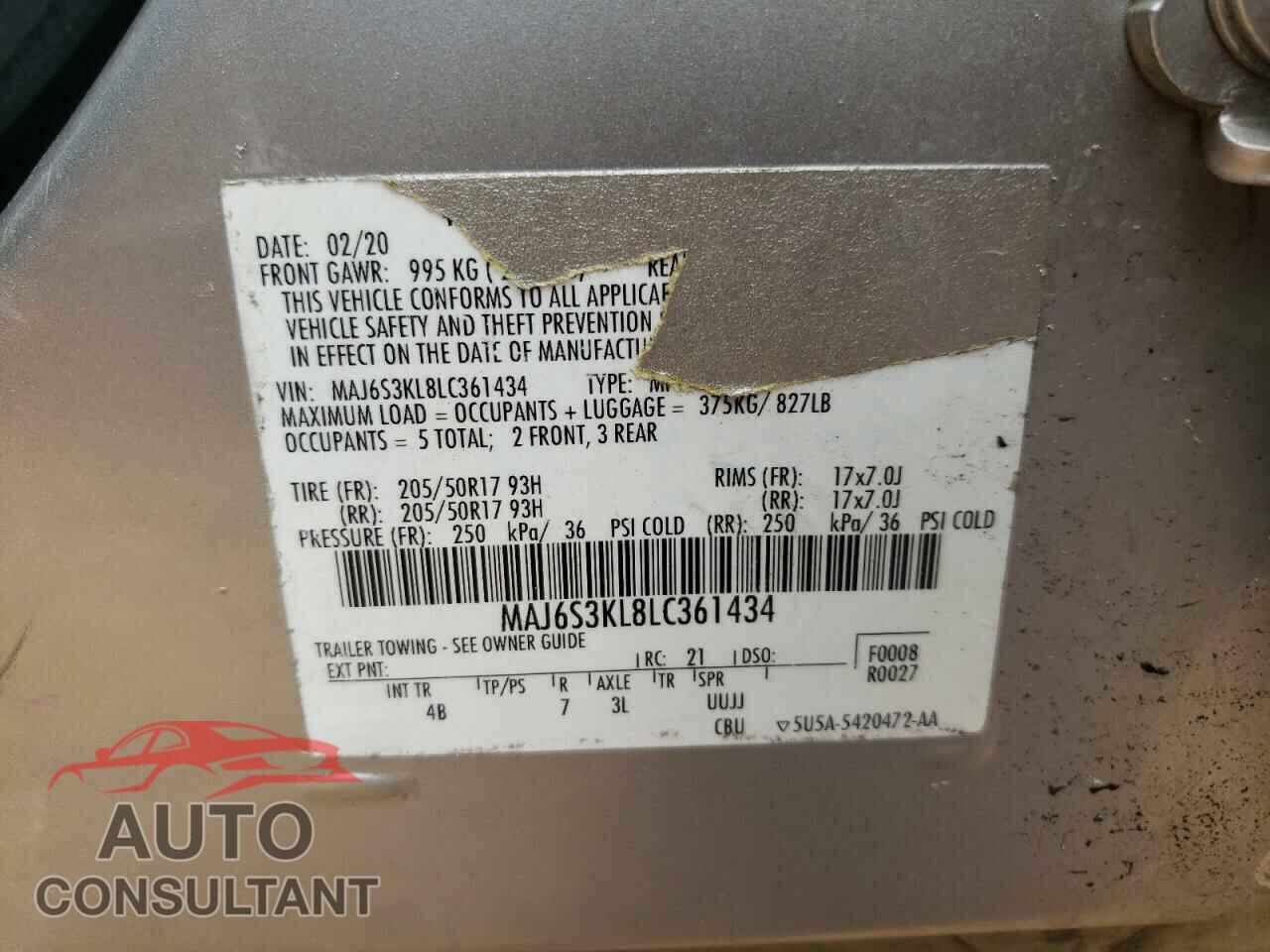 FORD ALL OTHER 2020 - MAJ6S3KL8LC361434
