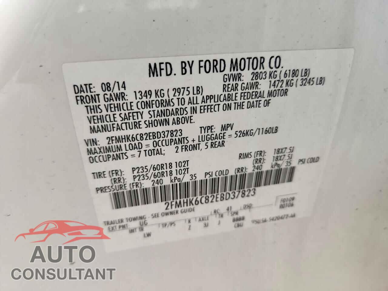FORD FLEX 2014 - 2FMHK6C82EBD37823