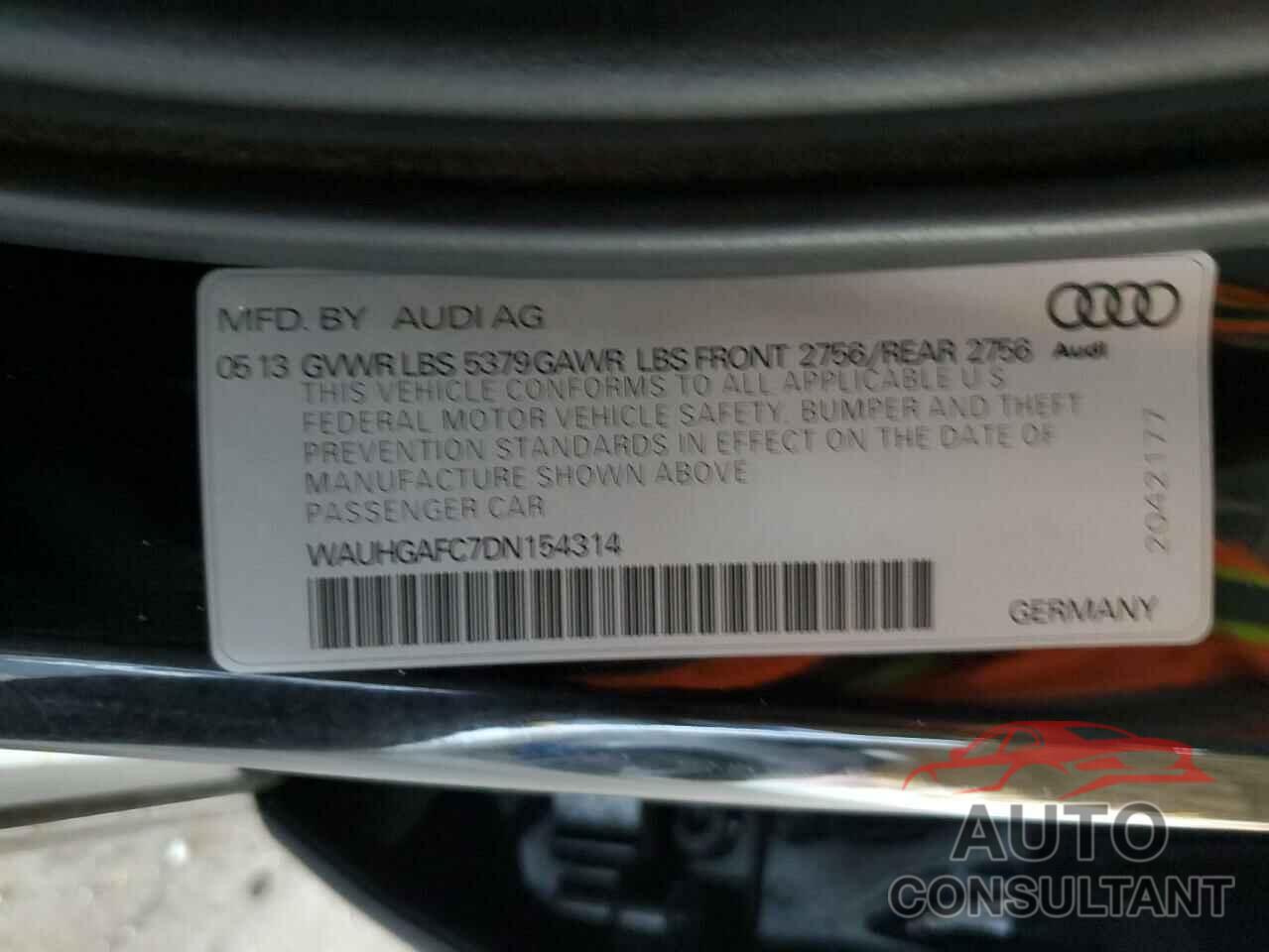 AUDI A6 2013 - WAUHGAFC7DN154314