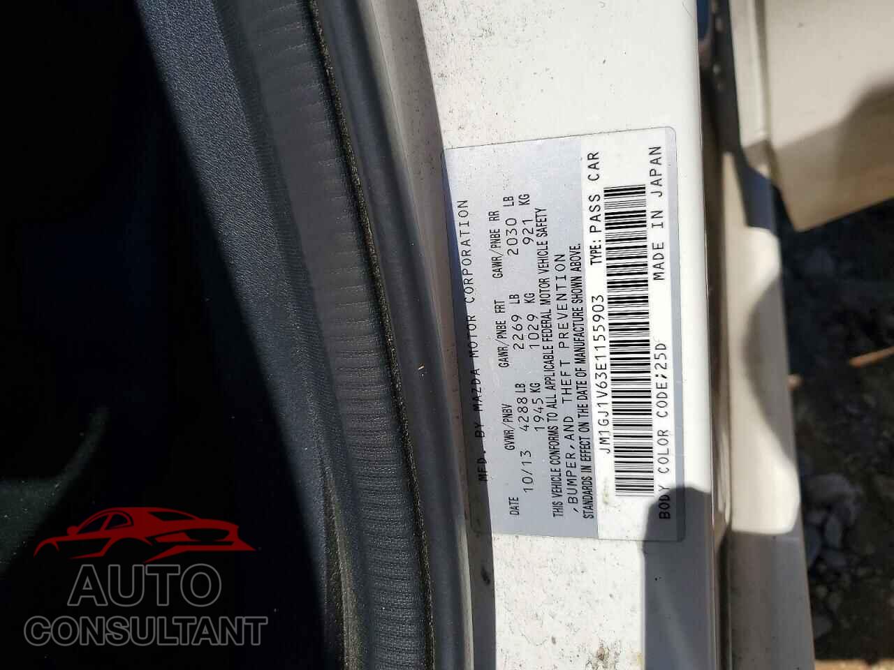 MAZDA 6 2014 - JM1GJ1V63E1155903