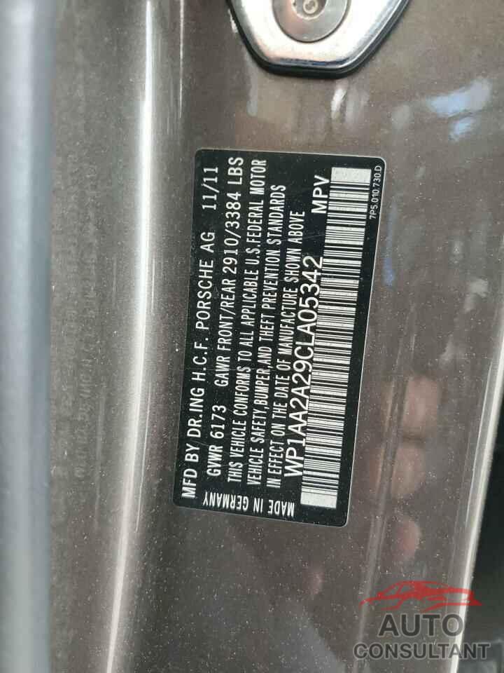 PORSCHE CAYENNE 2012 - WP1AA2A29CLA05342