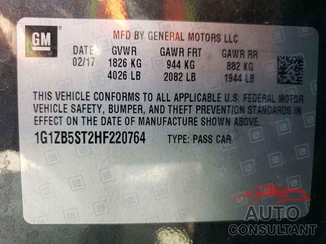 CHEVROLET MALIBU 2017 - 1G1ZB5ST2HF220764