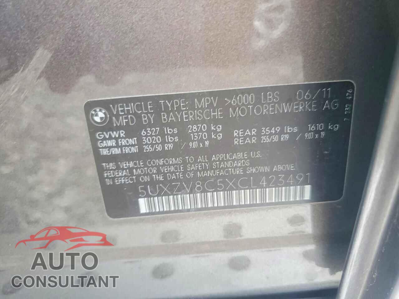 BMW X5 2012 - 5UXZV8C5XCL423491