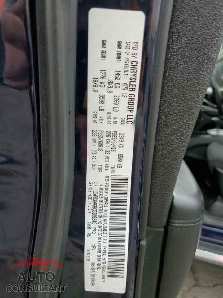 DODGE DURANGO 2012 - 1C4RDHAG8CC308249
