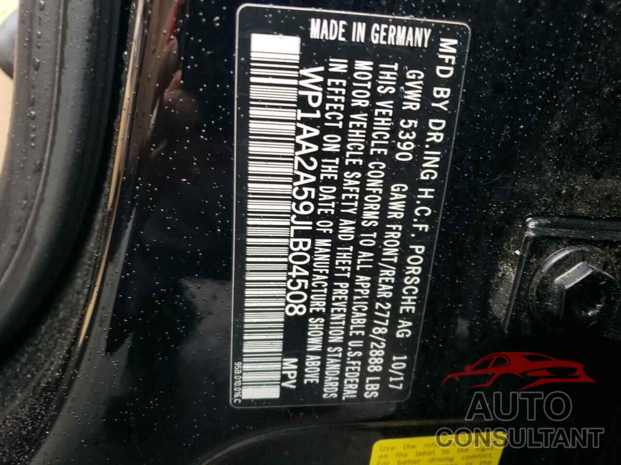 PORSCHE MACAN 2018 - WP1AA2A59JLB04508