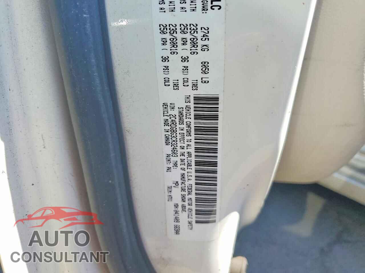 DODGE CARAVAN 2012 - 2C4RDGBG3CR324603