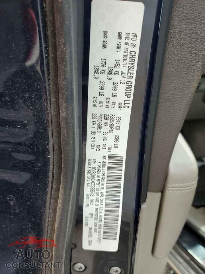 DODGE DURANGO 2012 - 1C4RDHAGXCC335579