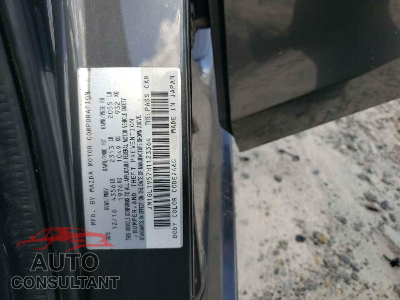 MAZDA 6 2017 - JM1GL1V57H1123364