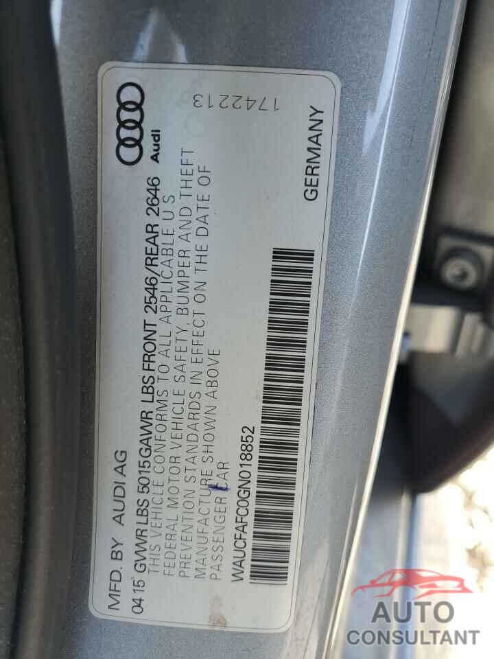 AUDI A6 2016 - WAUCFAFC0GN018852