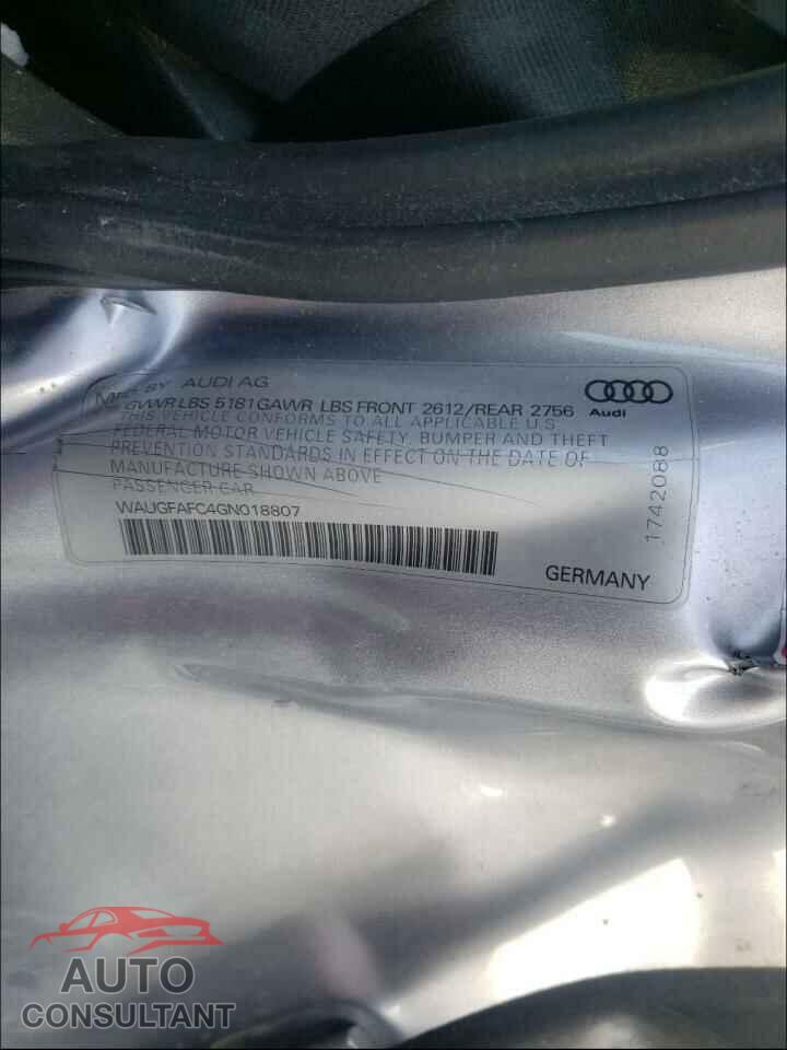 AUDI A6 2016 - WAUGFAFC4GN018807