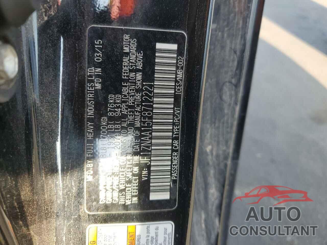 TOYOTA SCION 2015 - JF1ZNAA15F8712221