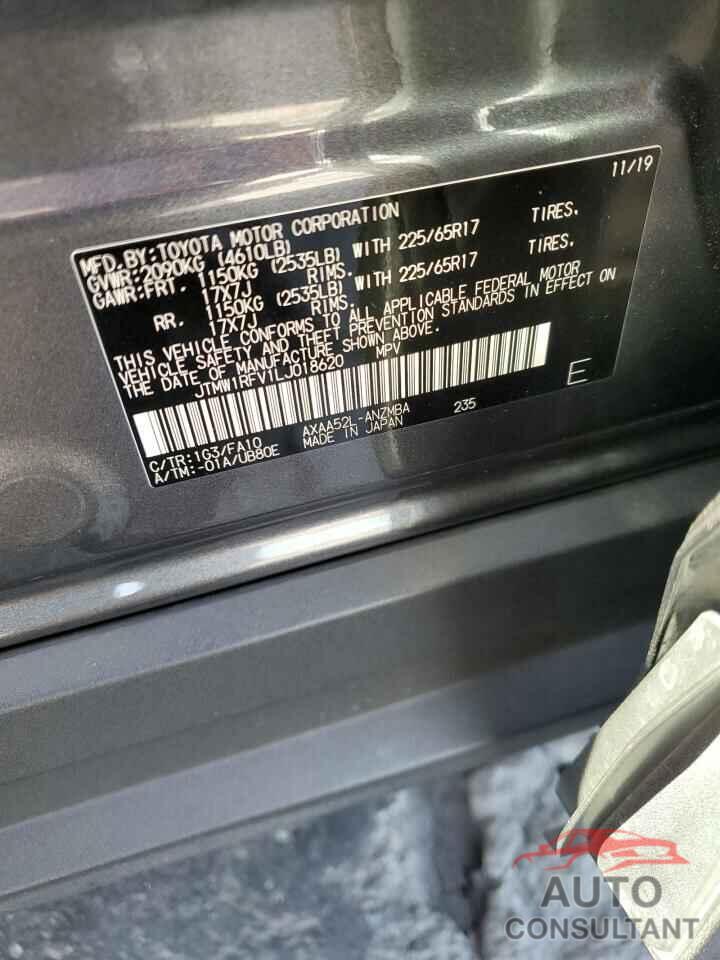 TOYOTA RAV4 2020 - JTMW1RFV1LJ018620