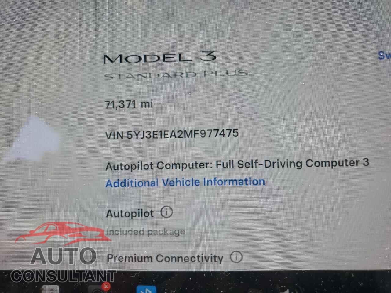 TESLA MODEL 3 2021 - 5YJ3E1EA2MF977475