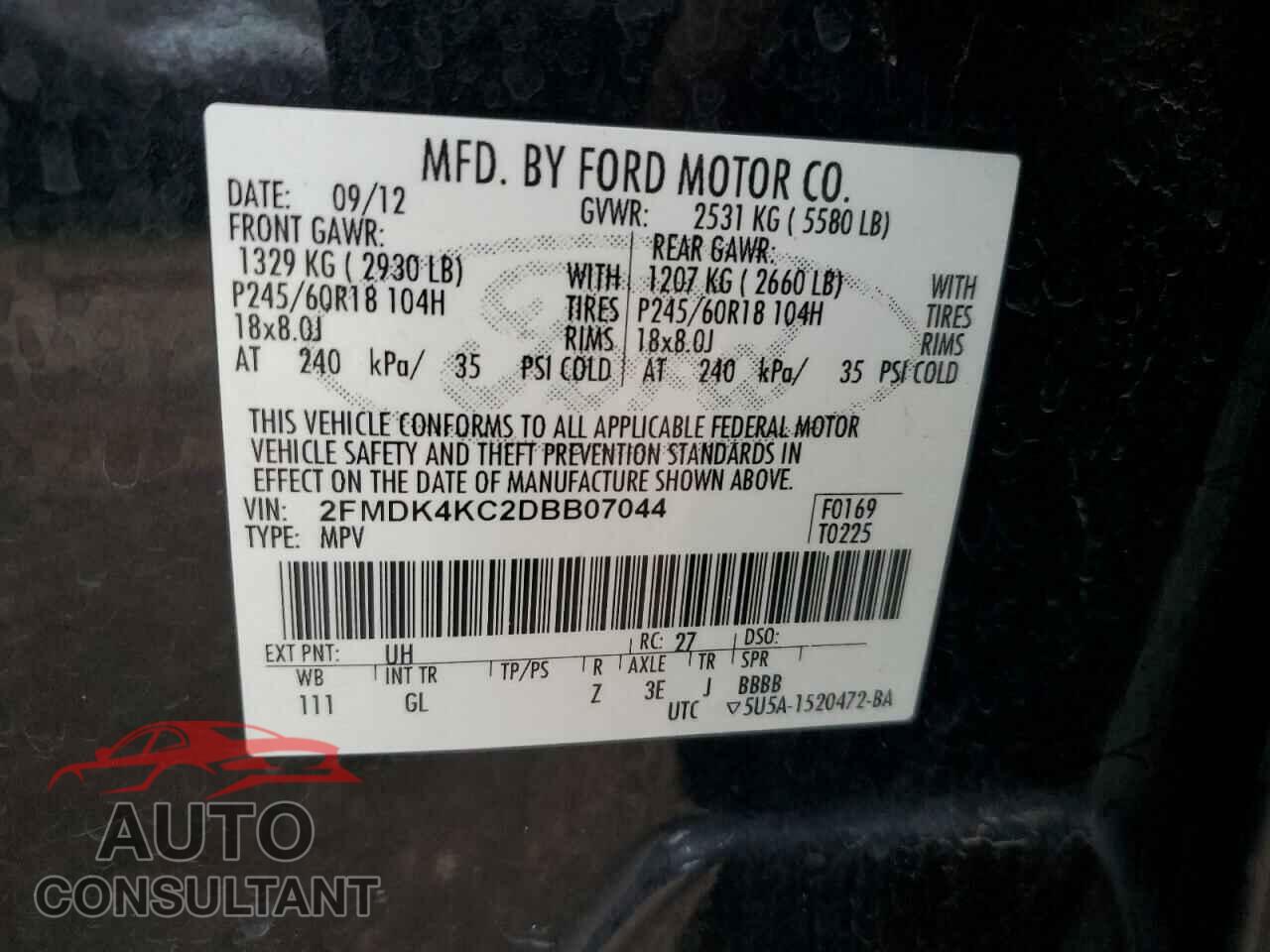 FORD EDGE 2013 - 2FMDK4KC2DBB07044